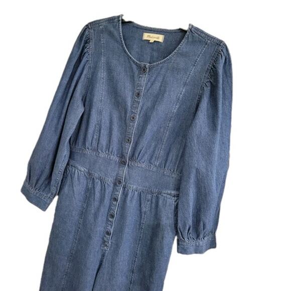 Madewell Denim‎ Straight Leg Jumpsuit Women's 12 Blue - Picture 3 of 11